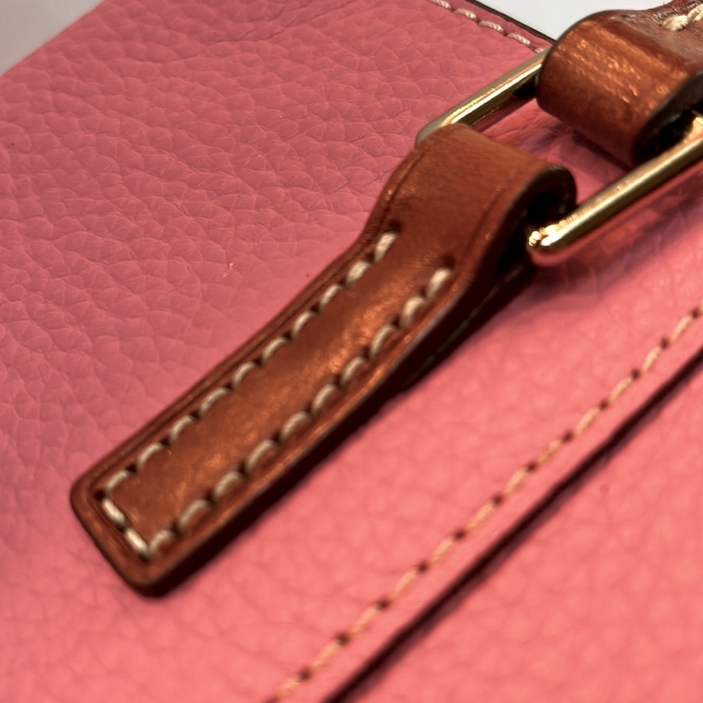 Dooney & Bourke Lexington Pebbled Leather Shopper Tote Persimmon Orange (pink) - Picture 4 of 8